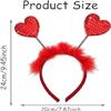 ZGLUZP 1Pc Red Heart Headband Red Sequin Love-shaped Head Valentine's Day Headband Hair Accessories Dress Accessories for Valentine Party Props Hats and Caps view 2