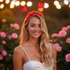ZGLUZP 1Pc Red Heart Headband Red Sequin Love-shaped Head Valentine's Day Headband Hair Accessories Dress Accessories for Valentine Party Props Hats and Caps view 3