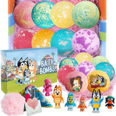 Bath Bombs Blue Heeler Puppy Bath Bombs with Surprise Inside, Bath Rich in Natural Essential Oils, BathBombs Gift Set for Dry Skin Moisturize, Gifts for Toddlers (8 Pcs)