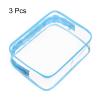 HARFINGTON 3pcs Clear Toiletry Bag Quart Size TSA Approved PVC Makeup Cosmetic Bag for Women Travel Transparent Organizer Airport Airline Compliant, Blue view 3