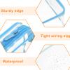 HARFINGTON 3pcs Clear Toiletry Bag Quart Size TSA Approved PVC Makeup Cosmetic Bag for Women Travel Transparent Organizer Airport Airline Compliant, Blue view 4