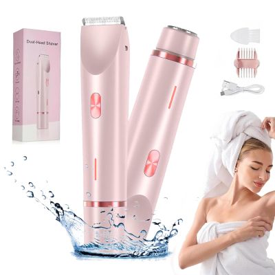 Bald Cat Razor for Women, Bald Cat Razor Body Trimmer, Comfort 2 in 1 Electric Lady Shaver, Dual Head Electric Razors for Women Leg Shaver Hair Remover (Pink)