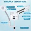 Saicool Professional 3 in 1 Facial Steamer, Stand on Wheels with 5X LED Magnifying Lamp, Use at Home or Salon SPA Esthetician with hot and Cold Nozzle for Skin Deep Clean view 2