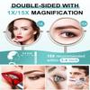 ALHAKIN 1X/15X Magnifying Makeup Mirror, Double Sided Mirror with Stand, Tabletop Desk Mirror 360Rotation for Bathroom, Nickel view 2