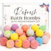EvolutionUSA Refresh Bath Bombs for Women, 24 Lush Bath Bombs Mini Sized, Luxurious Womens Gift for Mother's Day, Easter, Birthday or Self Care, Luxurious & Relaxing Bathbombs, Womens Bath Balls view 1