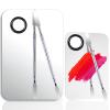 2 Set Makeup Mixing Palette,Stainless Steel Makeup Palette with Spatula Professional Make up Artist Must haves,Suitable for Mixing Foundation Make up Eye Shadow and Nail  view 1