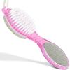 DecorRack (4 in 1) Pedicure Paddle Kit Tool with Pumice Stone for Feet, Foot Hand Toe Nail Cleaning Brush, Metal File and Emery Board, Manicure Foot Rasp Callus Remover Pedi Set (Pink, 1 Pack) view 2