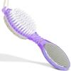 DecorRack (4 in 1) Pedicure Paddle Kit Tool with Pumice Stone for Feet, Foot Hand Toe Nail Cleaning Brush, Metal File and Emery Board, Manicure Foot Rasp Callus Remover Pedi Set (Purple, 1 Pack) view 1