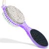 DecorRack (4 in 1) Pedicure Paddle Kit Tool with Pumice Stone for Feet, Foot Hand Toe Nail Cleaning Brush, Metal File and Emery Board, Manicure Foot Rasp Callus Remover Pedi Set (Purple, 1 Pack) view 2