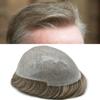 Toupee for men Human Hair Piece Mens Hair Replacement System 0.04mm Invisible Ultra Thin Skin Mens Toupee Hairpieces 7"x9"Man Hair Unit Wigs #740 Very Light Brown+40% Gray-80% Light Density view 1