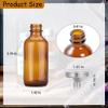 12 Pack 2oz Amber Glass Bottles for Vanilla Extract, Boston Round Leak-Proof Brown Glass Jars with Caps, Bonus Funnel - Ideal for Homemade Extracts, Essential Oils, DIY Christmas Party Gift Supplies view 2