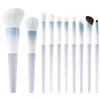 10Pcs Makeup Brushes With Holder,Full Face Soft Veagan Hair, Portable Ultra Soft Dense Flat Blush Concealer Blending Eyeshadow Brush (10+White zipper bag) view 2
