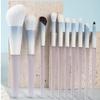 10Pcs Makeup Brushes With Holder,Full Face Soft Veagan Hair, Portable Ultra Soft Dense Flat Blush Concealer Blending Eyeshadow Brush (10+White zipper bag) view 3