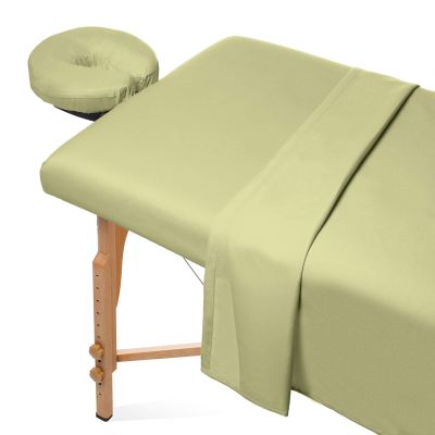 Bedding Bliss 3-Piece Massage Table Sheet Set Premium 600-Thread Count Soft Egyptian Cotton - Includes Massage Table Cover, Fitted Sheet and Face Rest Cover (Sage Green Solid)