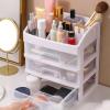 3 Tier Clear Cosmetic Makeup Organizer with Drawer, Cosmetic Display Cases Plastic 3 Drawer Storage Organizer Large Makeup Organizer Countertop for Makeup Brush Lipstick Jewelry view 2