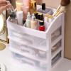3 Tier Clear Cosmetic Makeup Organizer with Drawer, Cosmetic Display Cases Plastic 3 Drawer Storage Organizer Large Makeup Organizer Countertop for Makeup Brush Lipstick Jewelry view 3