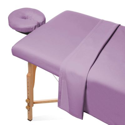 Bedding Bliss 3-Piece Massage Table Sheet Set Premium 600-Thread Count Soft Egyptian Cotton - Includes Massage Table Cover, Fitted Sheet and Face Rest Cover (Lavender Solid)