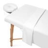 Bedding Bliss 3-Piece Massage Table Sheet Set Premium 600-Thread Count Soft Egyptian Cotton - Includes Massage Table Cover, Fitted Sheet and Face Rest Cover (White Solid) view 1