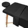 Bedding Bliss 3-Piece Massage Table Sheet Set Premium 600-Thread Count Soft Egyptian Cotton - Includes Massage Table Cover, Fitted Sheet and Face Rest Cover (Black Solid) view 1