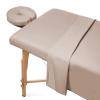 Bedding Bliss 3-Piece Massage Table Sheet Set Premium 600-Thread Count Soft Egyptian Cotton - Includes Massage Table Cover, Fitted Sheet and Face Rest Cover (Beige Solid) view 1
