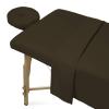 Bedding Bliss 3-Piece Massage Table Sheet Set Premium 600-Thread Count Soft Egyptian Cotton - Includes Massage Table Cover, Fitted Sheet and Face Rest Cover (Chocolate Solid) view 1