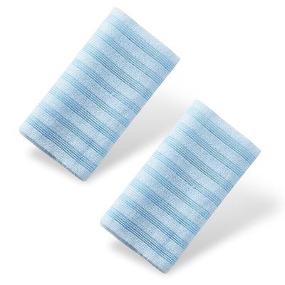 2pcs Exfoliating Washcloth, Loofah Body Scrub, Exfoliating Back Scrubber, Korean & Japanse Washcloth Bath Wash Cloth for Body Scrub, Back Cleaner Wash to Remove Dead Skin (Blue)