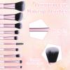 10 Pcs Mini Travel Makeup Brush Set With Pouch Pink Portable Travel Makeup Brushes Professional Cosmetic Brush Travel-Essentials kits for Women Girls Brushes Blush Powder Eye Shadow view 3