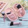 10 Pcs Mini Travel Makeup Brush Set With Pouch Pink Portable Travel Makeup Brushes Professional Cosmetic Brush Travel-Essentials kits for Women Girls Brushes Blush Powder Eye Shadow view 4