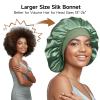22 Momme 100% Real Mulberry Silk Bonnet for Sleeping Women, Large Hair Care Bonnet for Long Curly Hair, Double Layer Silk Wrap with Soft Elastic Band, Non-Slip Sleep Cap, Green view 4