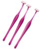 3-Piece Eyebrow Razor Set, T-Shaped Stainless Steel Safety Razors for Eyebrow Shaping & Facial Hair Trimming (Purple) view 1