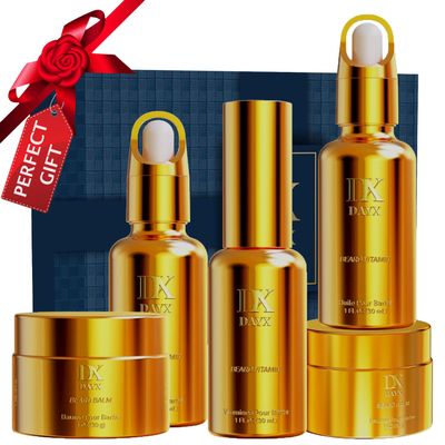 Beard Kit for Black Men: Beard Care Kit w/Balm, Oil & Vitamin Spray, All-Natural Ingredients for Men Grooming and Care, Ideal Fathers Day Birthday & Valentines Day Gifts for Him