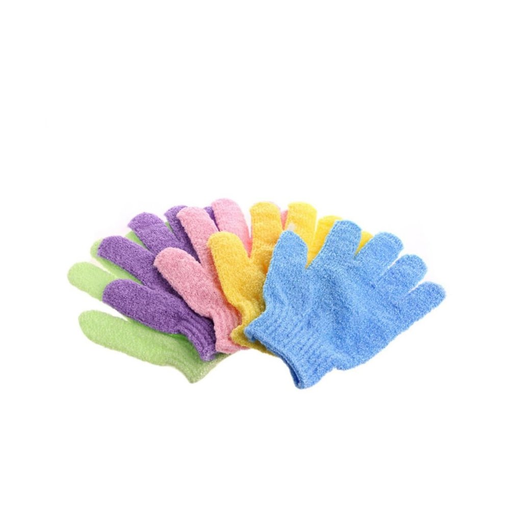 ADOCARN 4pairs Exfoliating Shower Gloves Nylon Bath Scrubber Mitts for Deep Cleaning Body Exfoliation and All Skin Types
