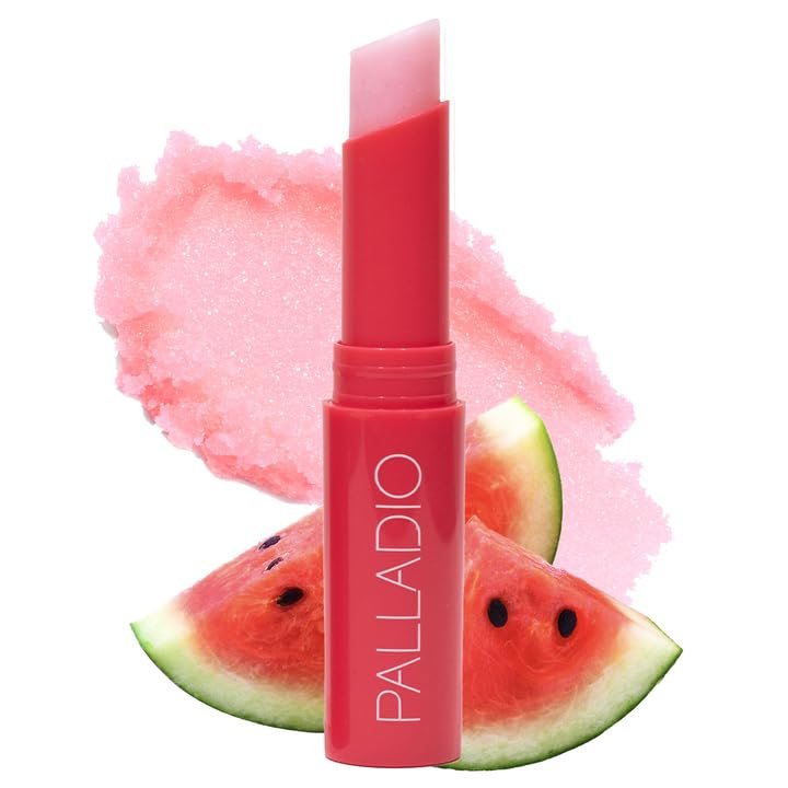 Palladio Lip Scrub Exfoliator Moisturizing Scented Lips Scrubber For Exfoliating & Smoothing Lips, Infused With Watermelon Extract Coconut & Vitamin E, Vegan & Cruelty-free