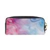 Colorful Marble Art Printed Makeup Bag for Women Travel PU Leather Cosmetic Bag with Wristlet Toiletry Bag view 2