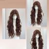 TTYAO REII Nut Brown Long Wavy Curly Wig Fashion Natural Layered Hair Casual Daily Wig with Bangs Synthetic Hair (Brown) view 3