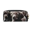 Cute Puppies Dog Printed Makeup Bag for Women Travel PU Leather Cosmetic Bag with Wristlet Toiletry Bag view 2