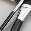 2pcs Silver Handle Fan Makeup Brush Set  Soft Synthetic Bristles for Highlight, Contour, and Shimmer  Black Gradient Brush Duo for Face Blending and Precision Application, Professional Tool view 4