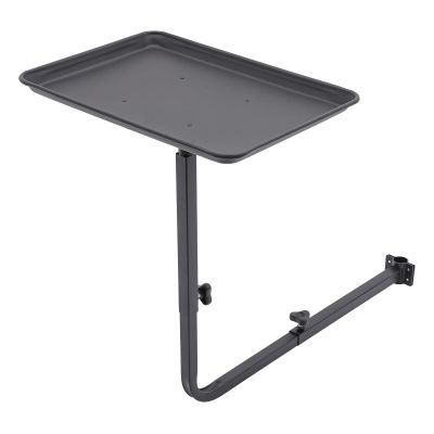 360 Degree Rotating Salon Tray, Salon Tray for Hair Stylist, Salon Tray Attached to Chair, Hair Stylist Steel Hairstylist Tray for Barber Chairs Hairdressing Tools Tattoo(Black)