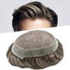 Hair Wonders Mens Toupee Hair System For Men Hair Piece Fine Monofilament Toupee For Men Human Hair Pieces For Men Hair System Human Hair 8x10 Medium light density #330 3# DARK BROWN+30% GREY view 1