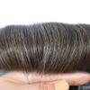 Hair Wonders Mens Toupee Hair System For Men Hair Piece Fine Monofilament Toupee For Men Human Hair Pieces For Men Hair System Human Hair 8x10 Medium light density #330 3# DARK BROWN+30% GREY view 3