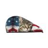 GDSHJKLW American Cat USA Flag Drying Hair Caps Super Absorbent Soft Hair Drying Towel Quick Dry Coral Velvet Hair Drying Cap Hair Turban for Women Wet Hair Long Thick Hair view 1
