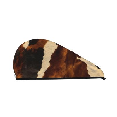 GDSHJKLW Abstract Cow Skin Drying Hair Caps Super Absorbent Soft Hair Drying Towel Quick Dry Coral Velvet Hair Drying Cap Hair Turban for Women Wet Hair Long Thick Hair