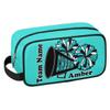 CURLYOOT Custom Cheer Makeup Bag with Name, Personalized Name Travel Toiletry Bag Makeup Organizer Case, Customized Cosmetic Bag for Cheer Team Gifts, Blue Glitter view 1