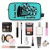 CURLYOOT Custom Cheer Makeup Bag with Name, Personalized Name Travel Toiletry Bag Makeup Organizer Case, Customized Cosmetic Bag for Cheer Team Gifts, Blue Glitter view 4