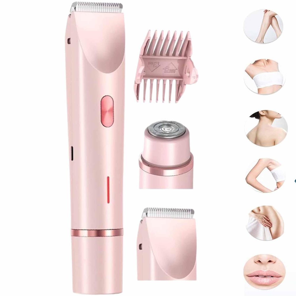 2025 New Razor Bikini Trimmer for Women, 2 in 1 Electric Lady Shaver, Dual-Head Electric Shaver, for Women Painless (Red)