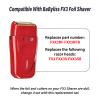 Compatible with BaByliss Pro FX3 Foil Shaver Replacement Head, Pro Shaver Rplacement Foil Red Compatible with BaBylisspro FX3 Professional High Speed Foil Shaver Top, FXX3RF Blade Parts with 2 Cutters view 2
