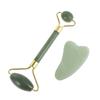 Beavorty Jade Roller and Gua Set Natural Jade Facial Tools for Smooth Relief for Muscle Aches and Headaches Includes Face Roller and Scraping Plate view 1