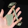 Beavorty Jade Roller and Gua Set Natural Jade Facial Tools for Smooth Relief for Muscle Aches and Headaches Includes Face Roller and Scraping Plate view 2