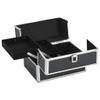 Fregramei Make-up Case, Professional Cosmetic Organizer Aluminum Storage Box, Makeup Tools Makeup Toiletry Case, 8.7"x11.8"x8.3" Black Aluminum,-326 view 2