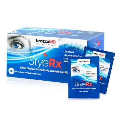 brazzoMD StyeRx Individual Eyelid and Lash Wipes for Stye Relief, Chalazions - Box of 60